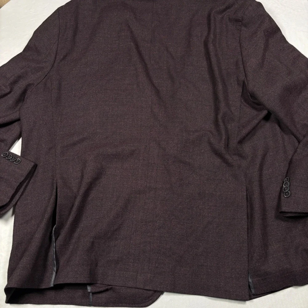 Peter Millar Sport Coat Mens 50T Burgundy Wool Blend Unstructured Blazer Jacket